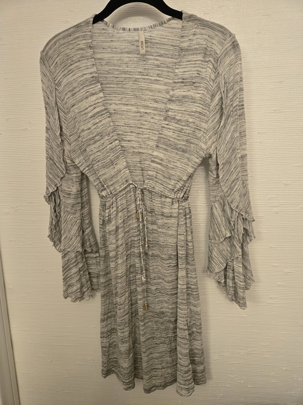 Elon Ruffle Sleeve, Drawstring Waist Swimsuit Coverup - Small